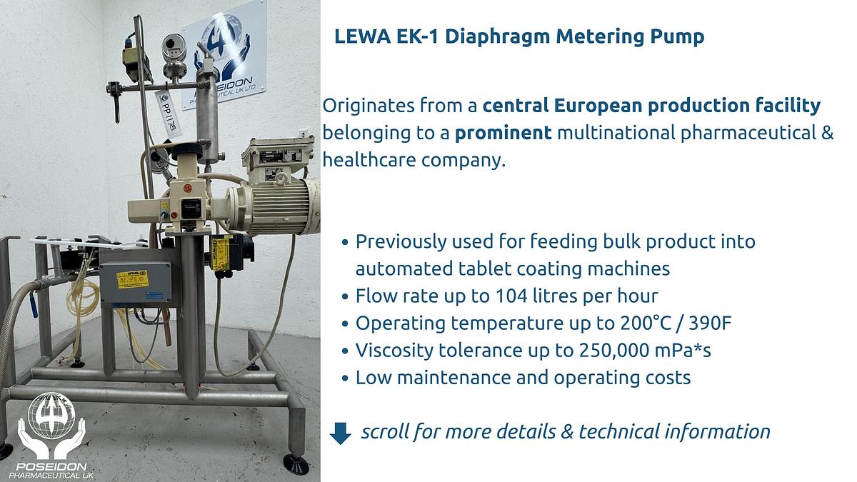 Used LEWA EK-1 Diaphragm Metering Pump EK1 (No1)