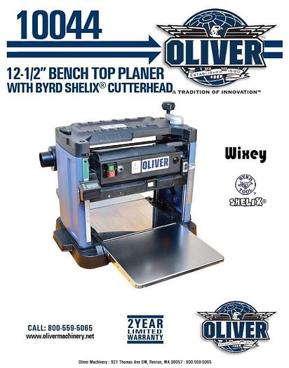 OLIVER - 12-1/2" Thickness Planer - 10044 - With Byrd Shelix Helical Head Cutterhead