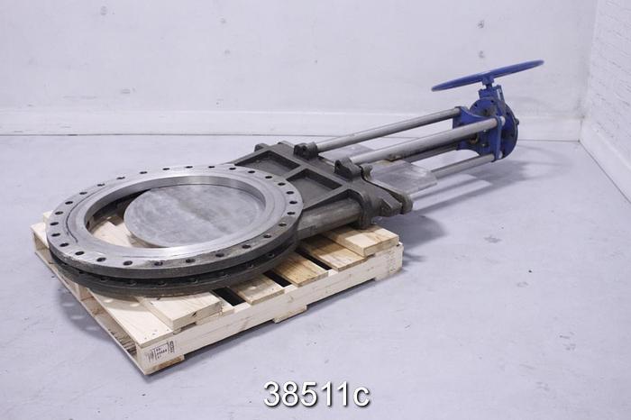 Used True Line 30" Hand Operated Knife Gate Valve with Zidell Gear Box #38511