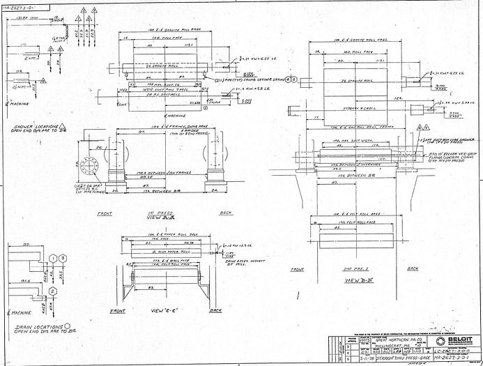 Used Beloit  Second Plain Press, 400 Pli, 28" Dia Rubber Covered Roll, 26" Dia Granite Top Roll #23016