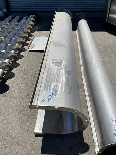 Used 12' Long x 17" Wide Stainless Steel Auger Trough