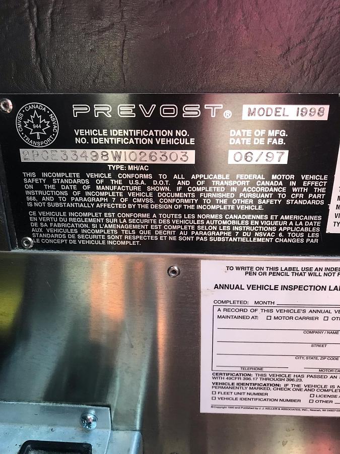 Used 1998 PREVOST XL 45' Executive Coach