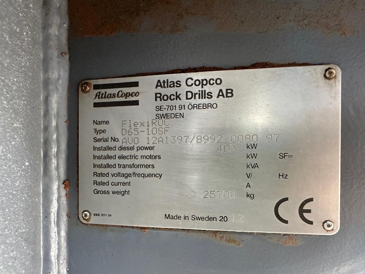Used 2012 ATLAS COPCO Flexiroc D65-10SF