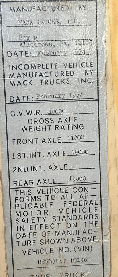 Used 1974 MACK RS767 LST