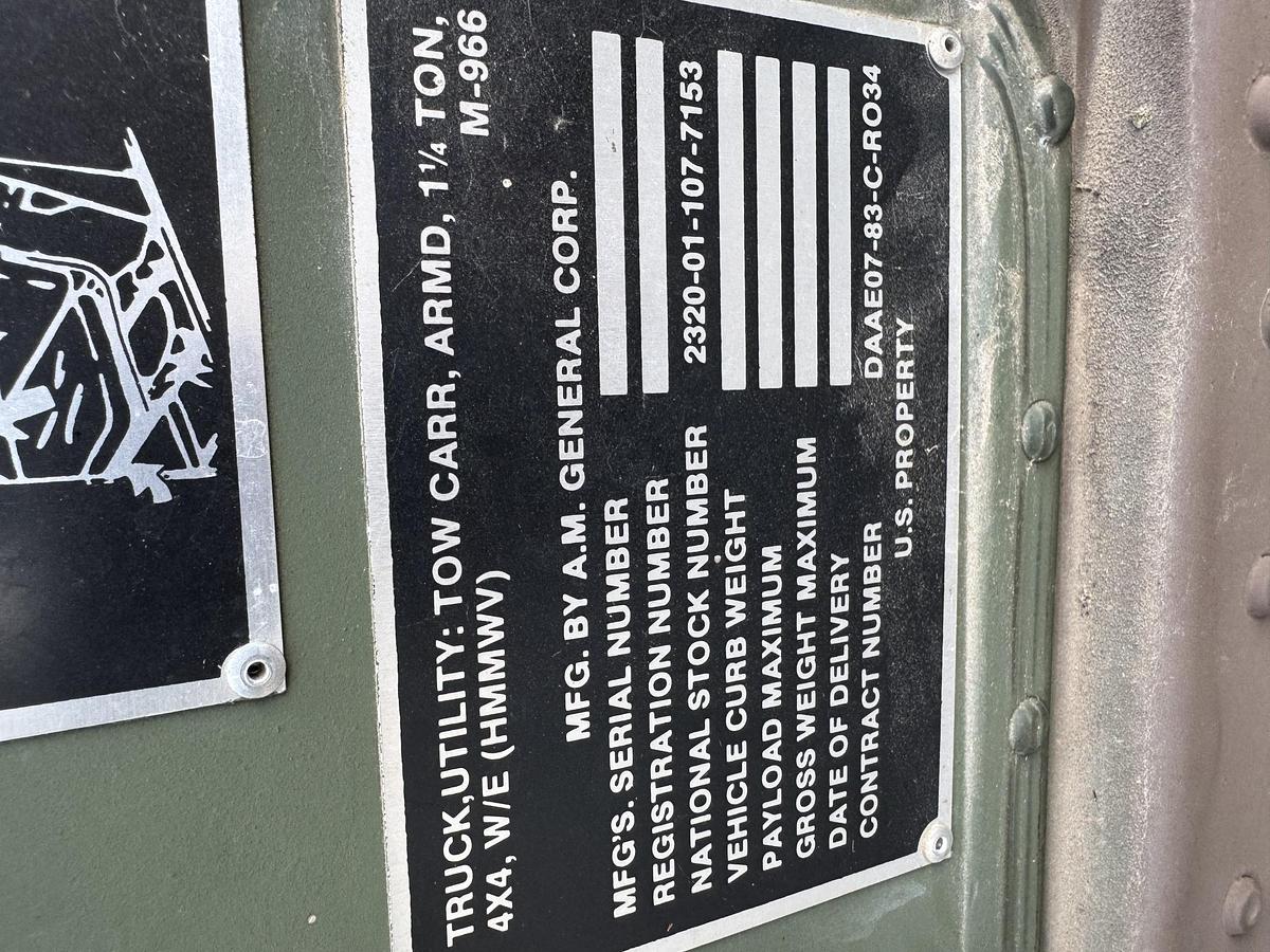 Used 1984 AM GENERAL M998