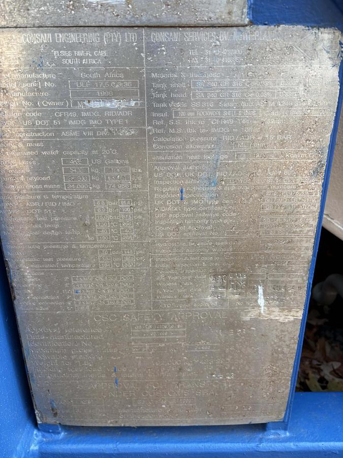 Used 1999 UNKNOWN Consani ISO Tank