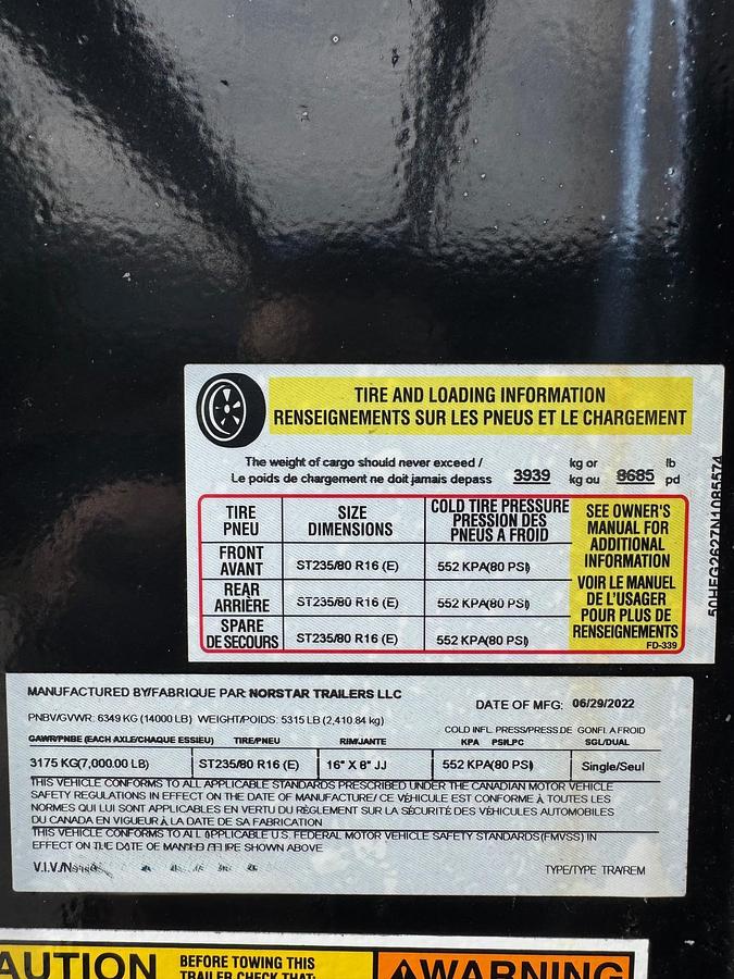 Used 2022 NORSTAR FTG14