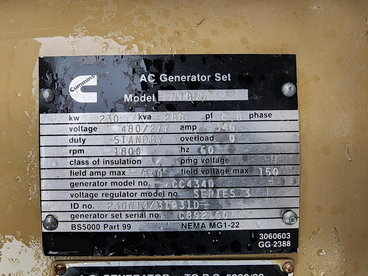 Used 1989 CUMMINS NT 855GS4 Power Genset