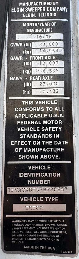 Used 2007 ELGIN Broom Bear Series H