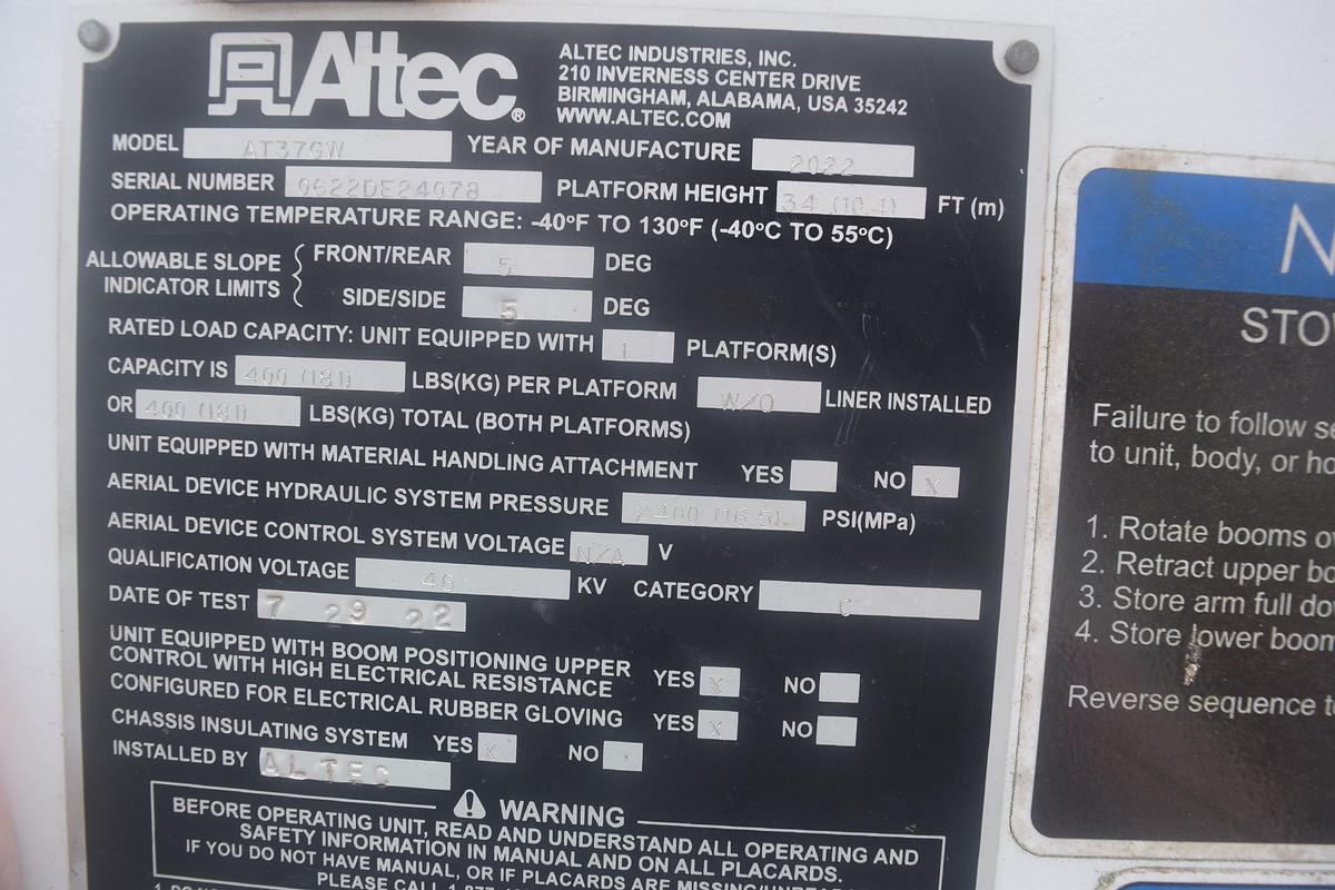 Used 2022 ALTEC AT37GW