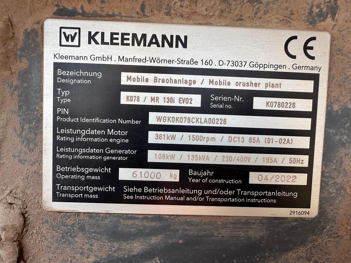 Used 2022 KLEEMANN MR130i EVO 2