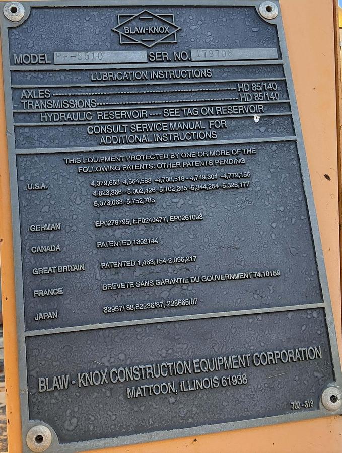 Used 1999 BLAW-KNOX PF-5510