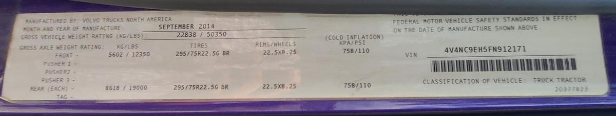 Used 2015 VOLVO VNL64T780
