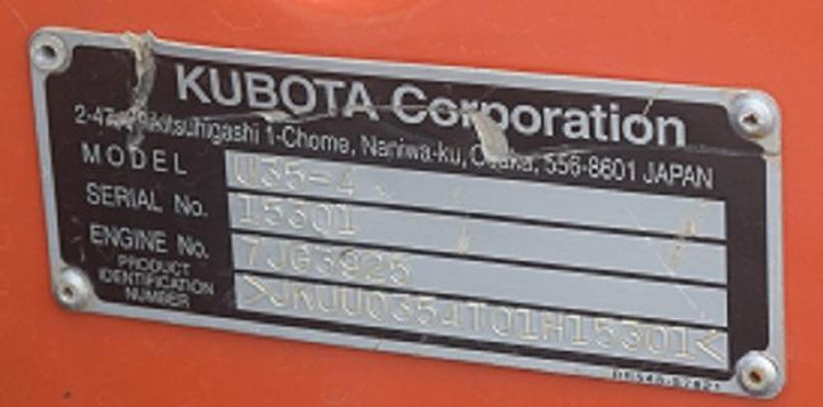 Used 2018 KUBOTA U35-4
