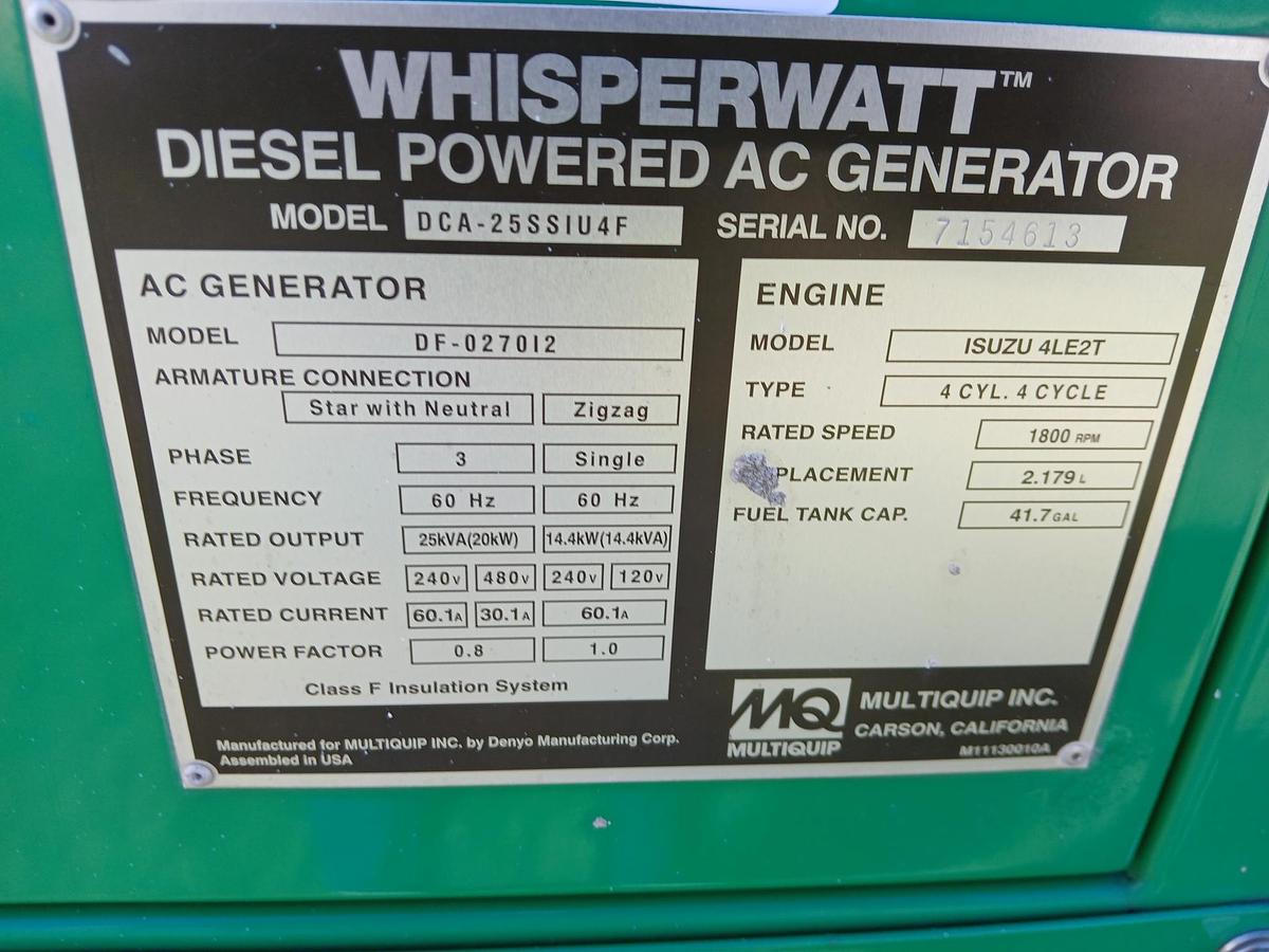 Used 2023 MULTIQUIP WHISPERWATT DE-027012