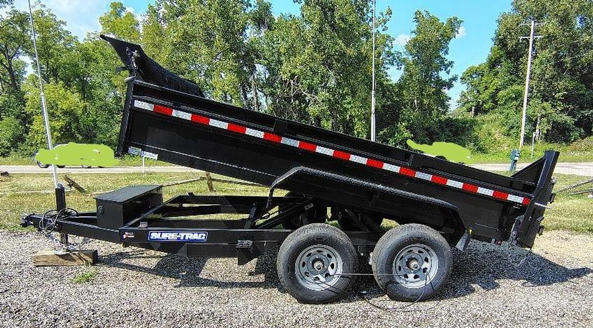 Used 2022 SURE TRAC 12 foot Low Profile Homeowner Dump Trailer