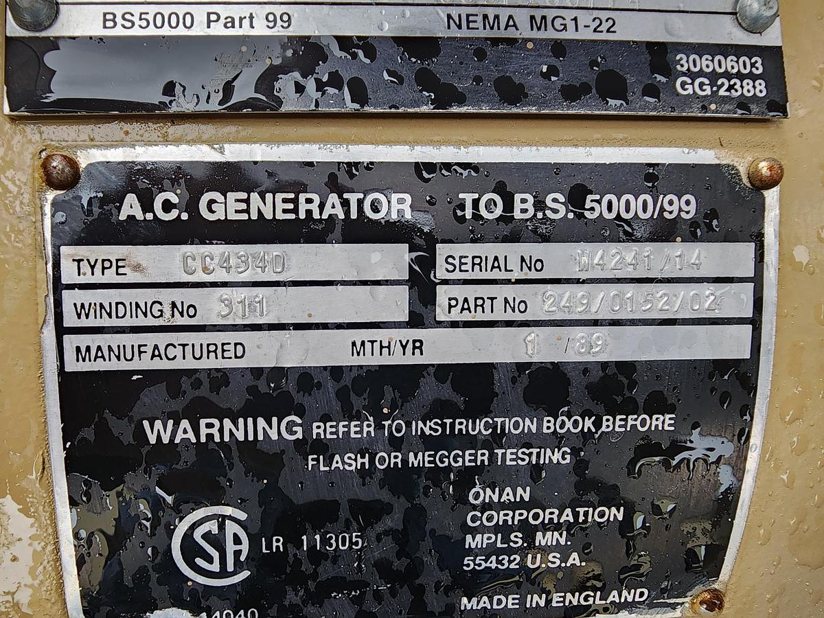 Used 1989 CUMMINS NT 855GS4 Power Genset