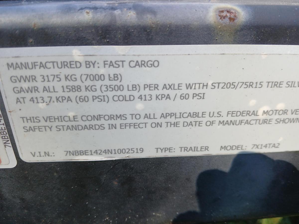 Used 2022 FAST CARGO 14' x 78"