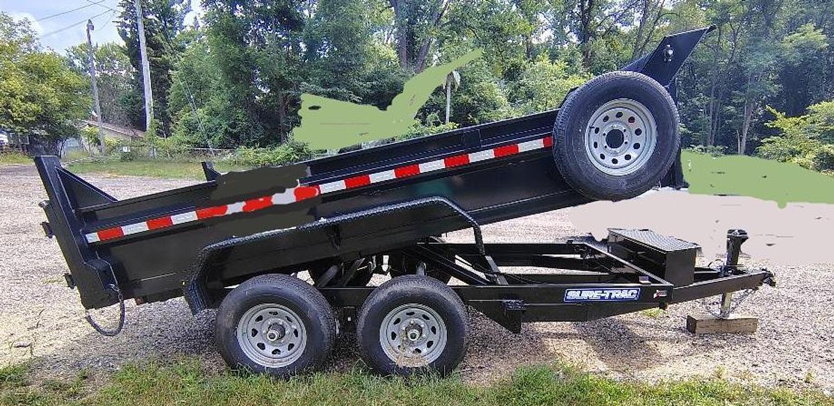 Used 2022 SURE TRAC 12 foot Low Profile Homeowner Dump Trailer