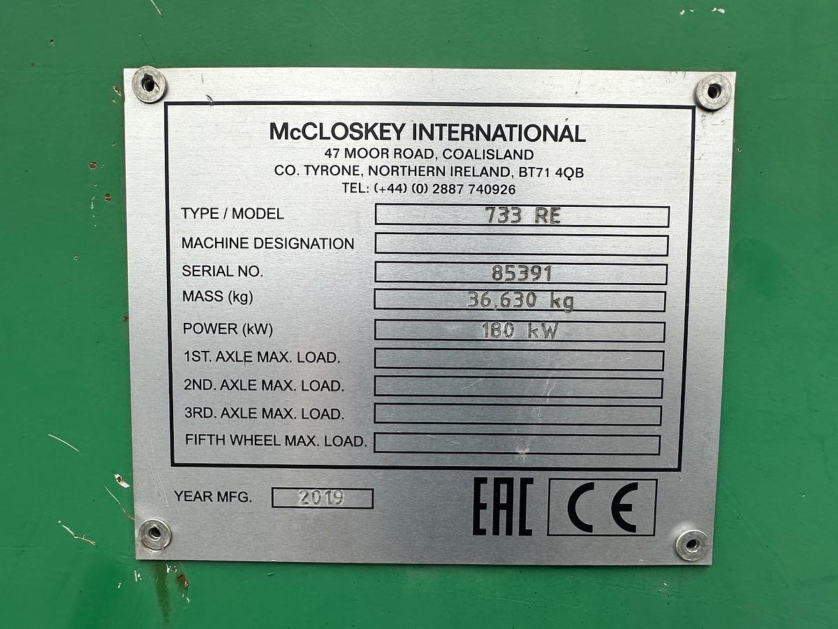 Used 2019 MCCLOSKEY 733RE