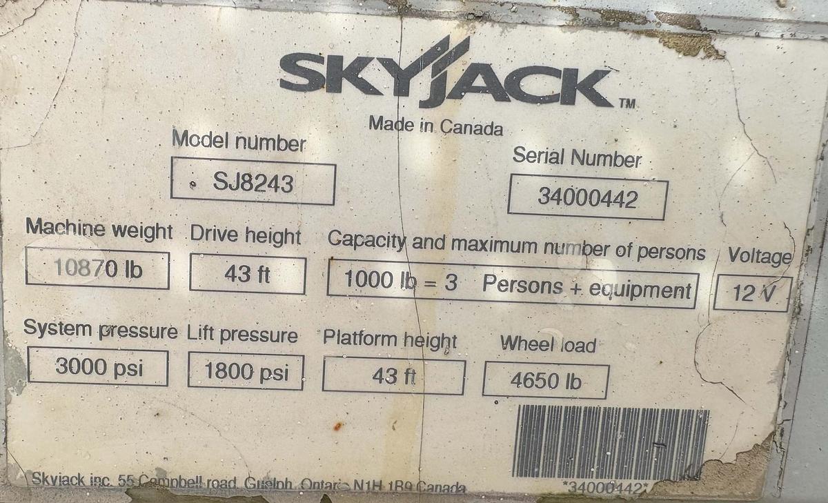 Used 0 SKYJACK SJ8243