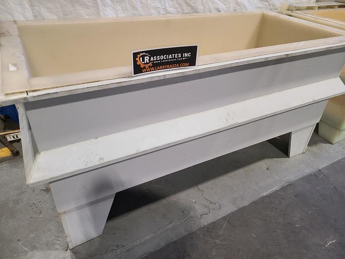 Used PVC Plastic Tank Double Wall with side and bottom support 70" x 28" x 29" D Hot Liquid