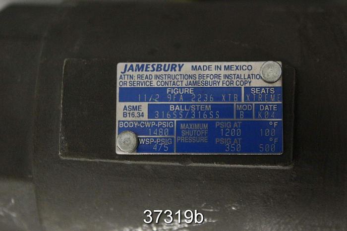 Used Jamesbury 1.5" Pneumatic Ball Valve, 1.5 9FA 2236 XTB #37319