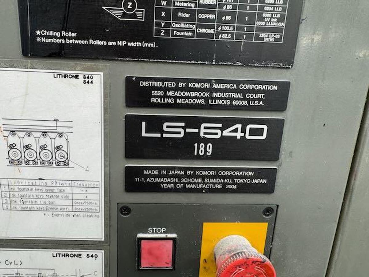 Used 2004 Komori LS40 (6/C with Aqueous Coater)