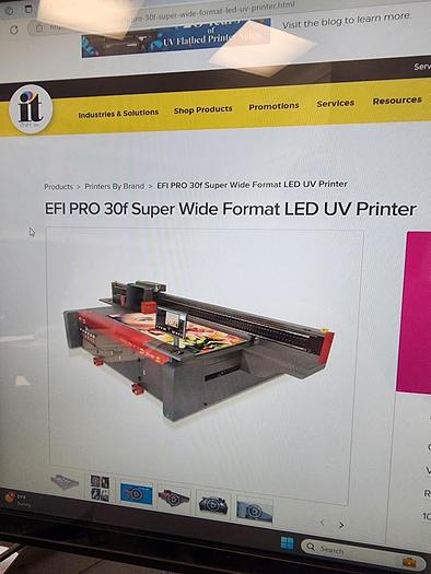 Used Wednesday, April 16, 2025, 1:00 PM (ET) - 2023 EFI Pro 30F Wide Format Printer