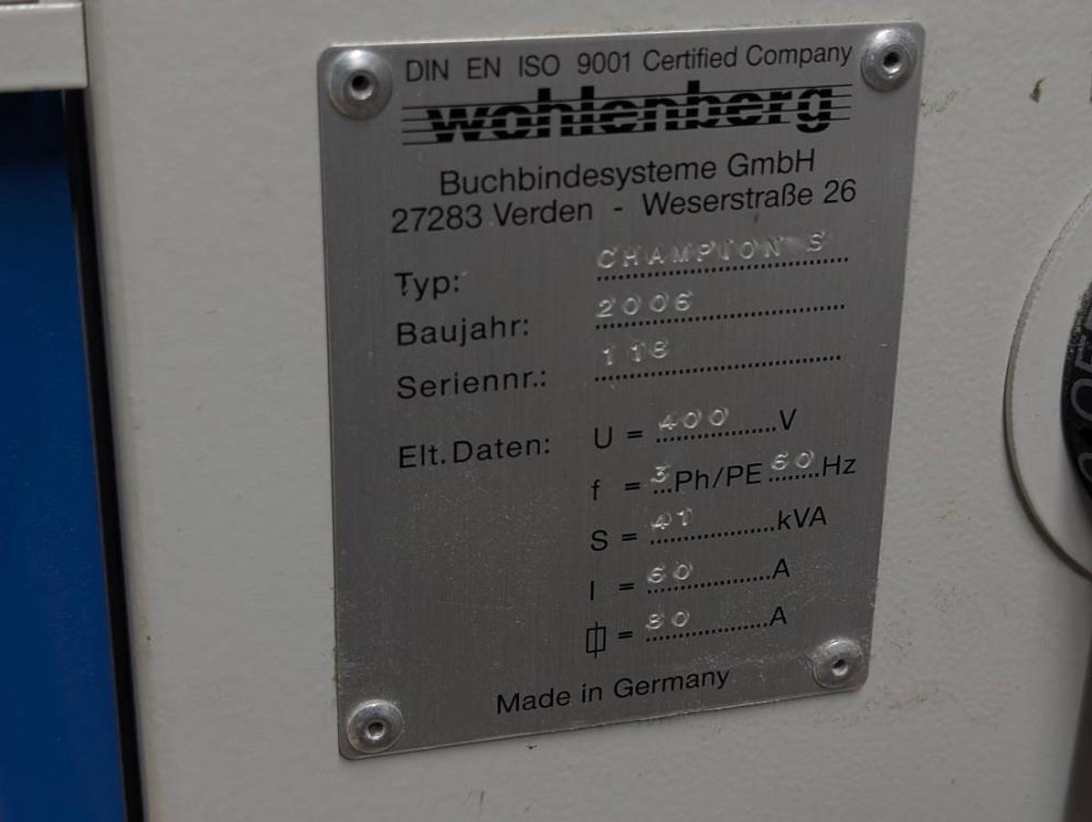 Used 2006 Wohlenberg Champion S 21 Clamp PUR & EVA Perfect Binding System