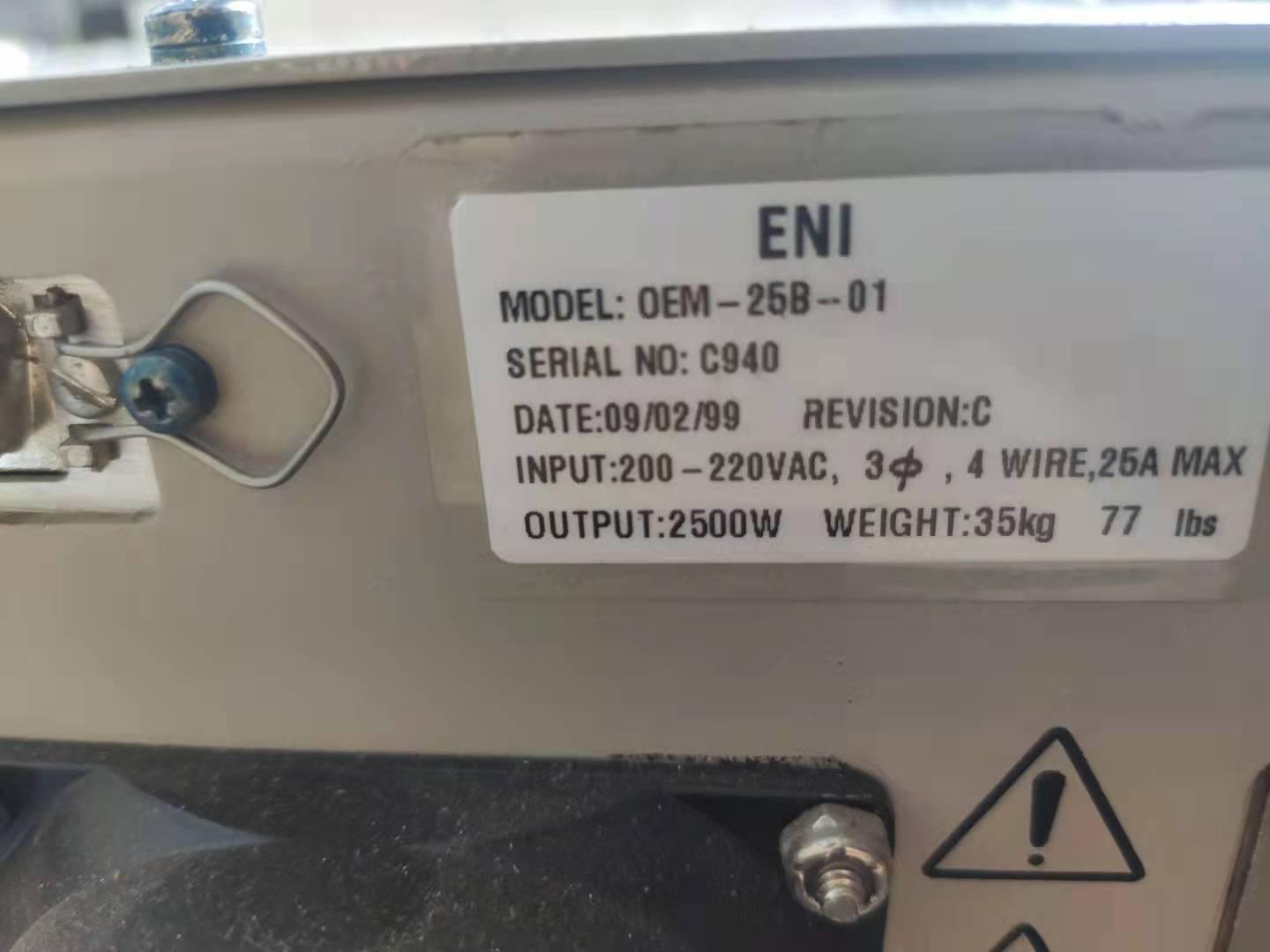 Used ENI OEM-25B-01 RF Generator