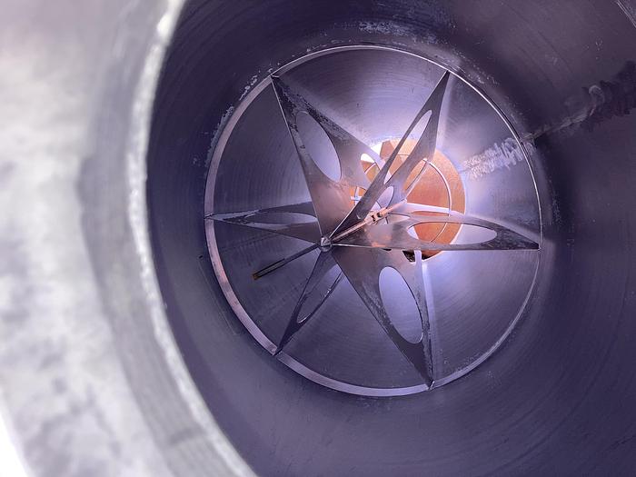 Used Used approximately 275 gallon stainless steel vertical tank