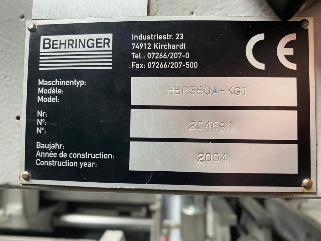 Used 2004 BEHRINGER HBP 360A - KGT