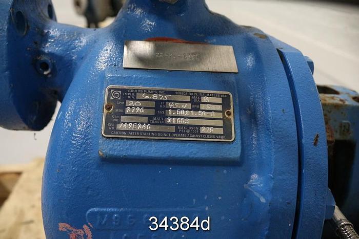 Used Goulds 3796 Pump, 1.5x1.5x8 #34384