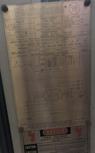 Used WESTINGHOUSE TRANSFORMER - INDUCTION FURNACE