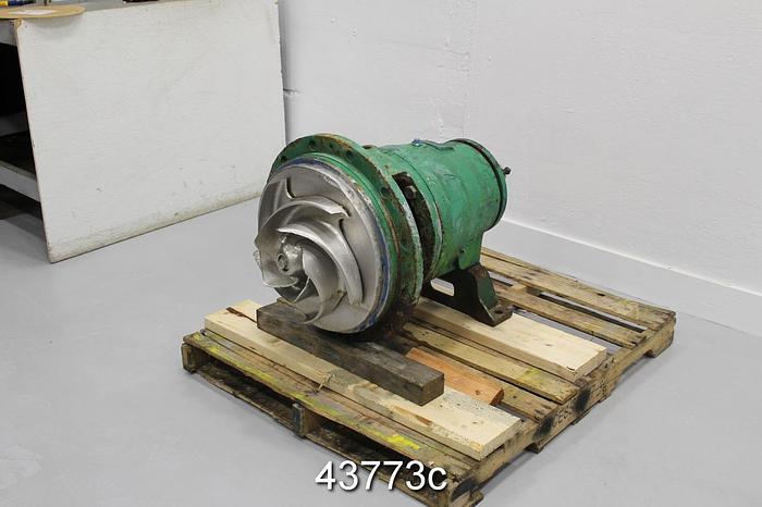 Used Goulds 3175 M Power End, With 18" Diameter Stainless Steel Stuffing Box, 5-Vane 15" Impeller #43773