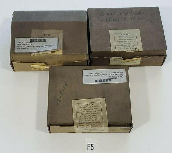 *NEW IN BOX* LOT OF 3 FESTO 108704 CYLINDER REBUILT KITS + WARRANTY!