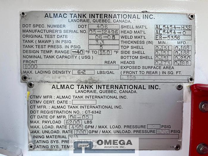 Used Unit # 2465 - 1000 Gallon Avgas Fuel Truck (2005)