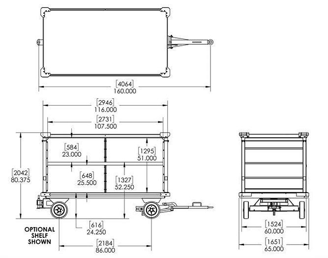 2024 Clyde 15F3450 - Collapsible / Knock-Down Covered Baggage Carts