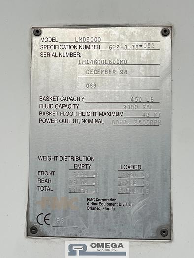 Used Unit 9481 - 1998 FMC LMD2000 Aircraft Deicer Truck