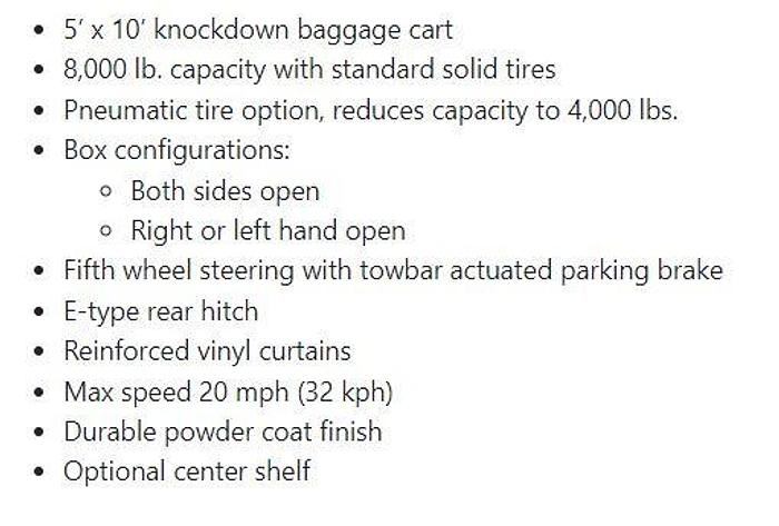 2024 Clyde 15F3450 - Collapsible / Knock-Down Covered Baggage Carts