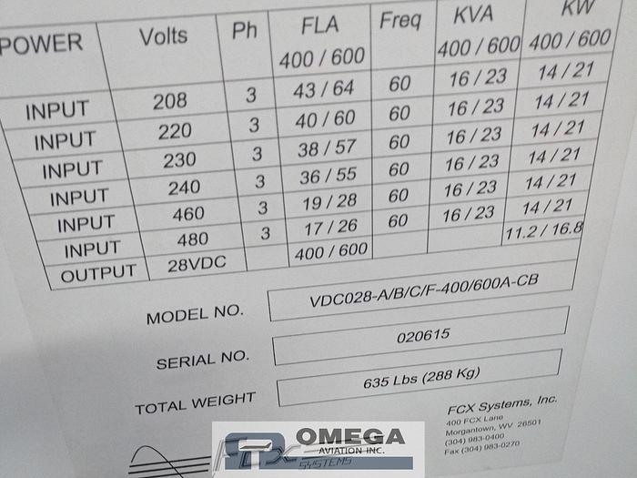 Used 2007 FCX VDC028-A/B/C/F-400/600A-CB