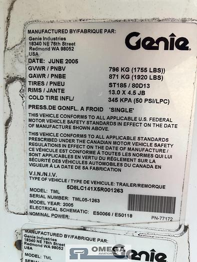 Used 2005 Genie TML Light Tower