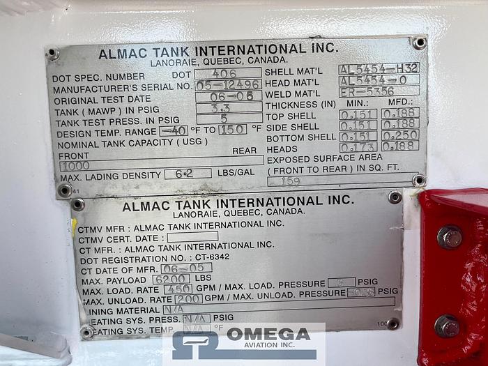 Used Unit # 2465 - 1000 Gallon Avgas Fuel Truck (2005)