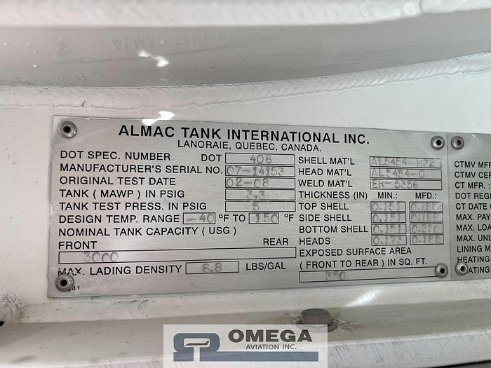 Used Unit #: 17610 - 3,000 Gallon Jet Fuel Truck (2008) Mechanical Meters