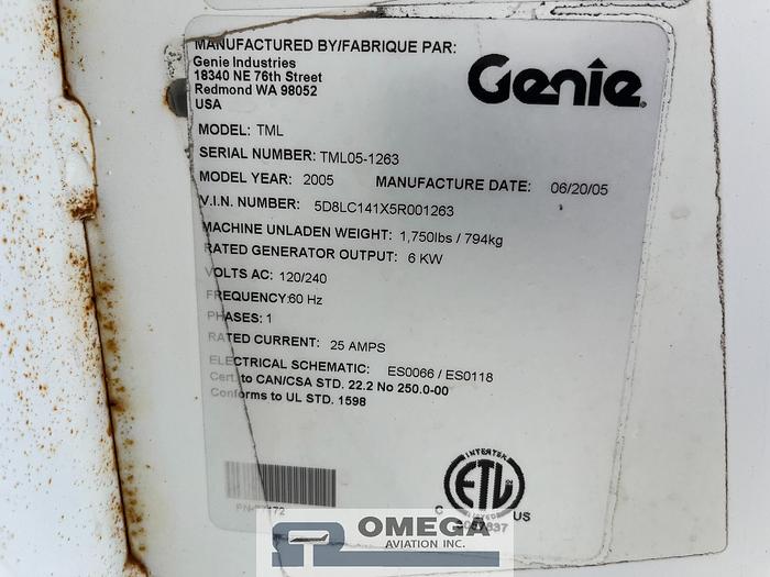 Used 2005 Genie TML Light Tower