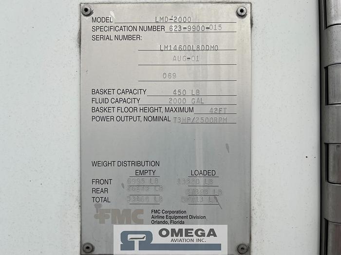 Used 2001 FMC LMD2000 Aircraft Deicer Truck