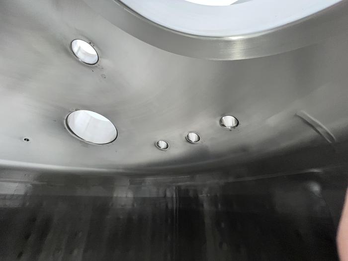 Used Tank, 370 Gallon, 316L Stainless Steel, Jacketed, Agitated, 10 PSI, T&C Stainless #L744633