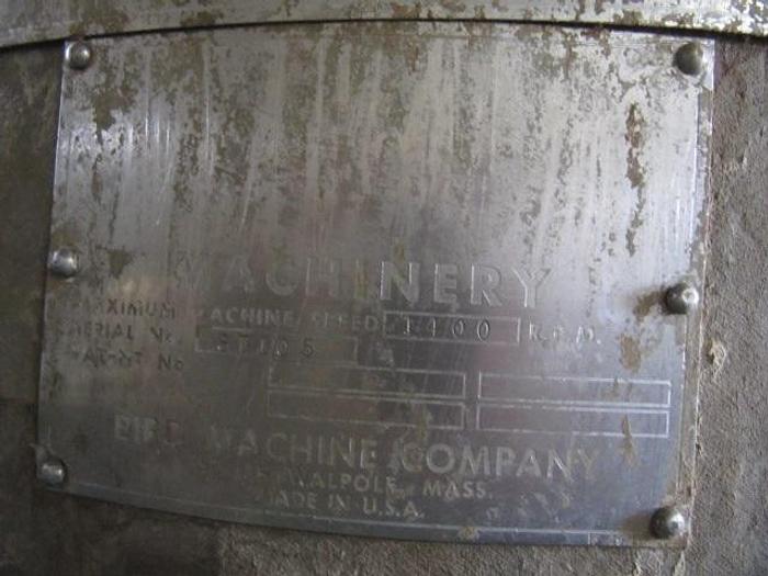 Used BIRD MDL 400 CENTRISORTER S/S 150HP MOTOR