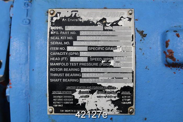 Used Rotojet Pump Rob-111, Iron Casing #42127